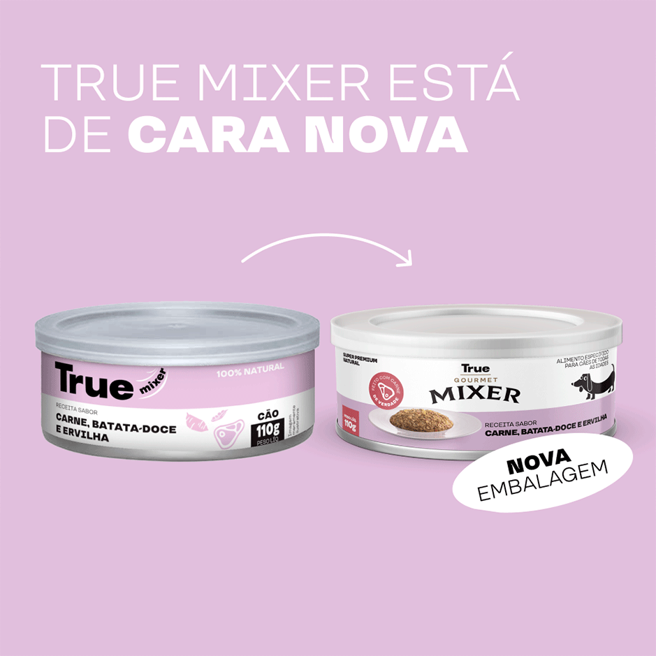Ração Úmida True Mixer Carne, Batata Doce e Ervilha para Cães - 110 g