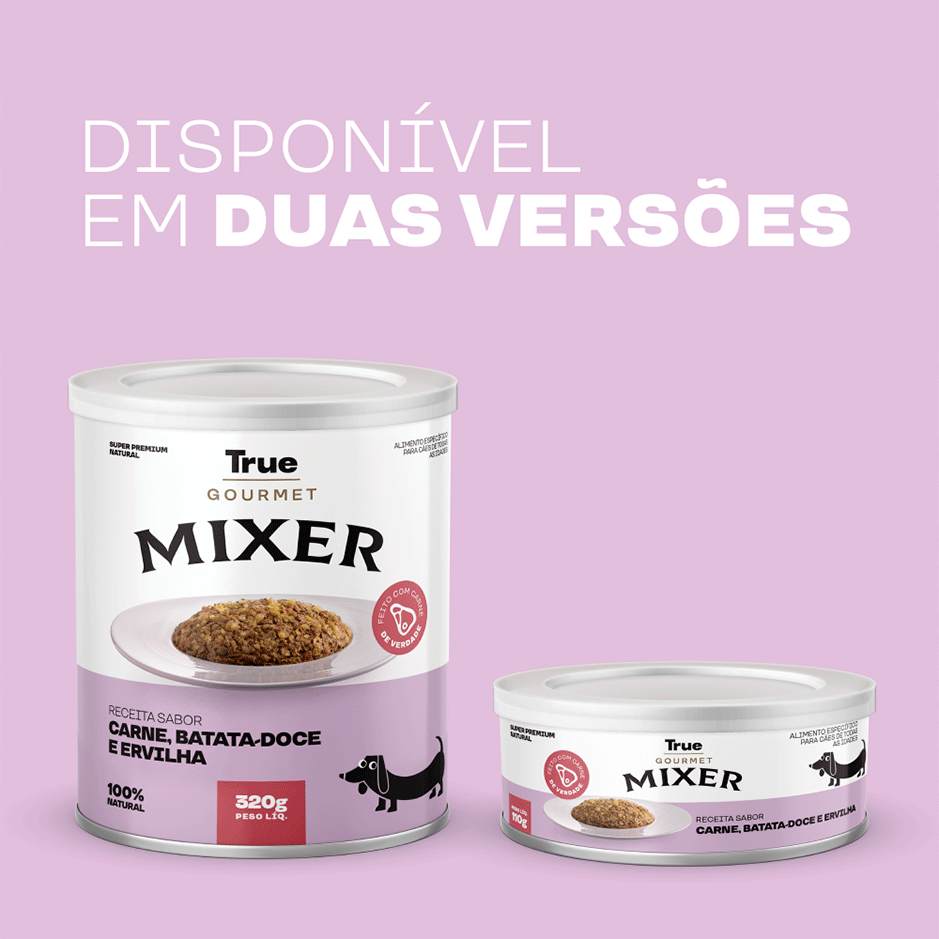 Ração Úmida True Mixer Carne, Batata Doce e Ervilha para Cães - 110 g