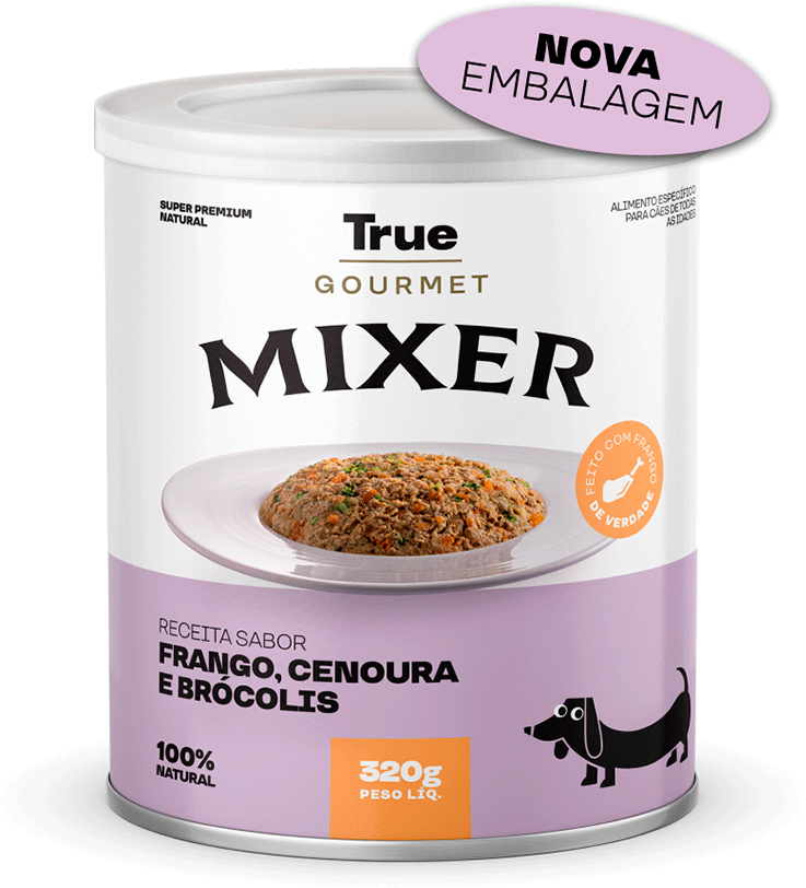 Ração Úmida True Mixer Frango, Cenoura e Brócolis para Cães - 320 g