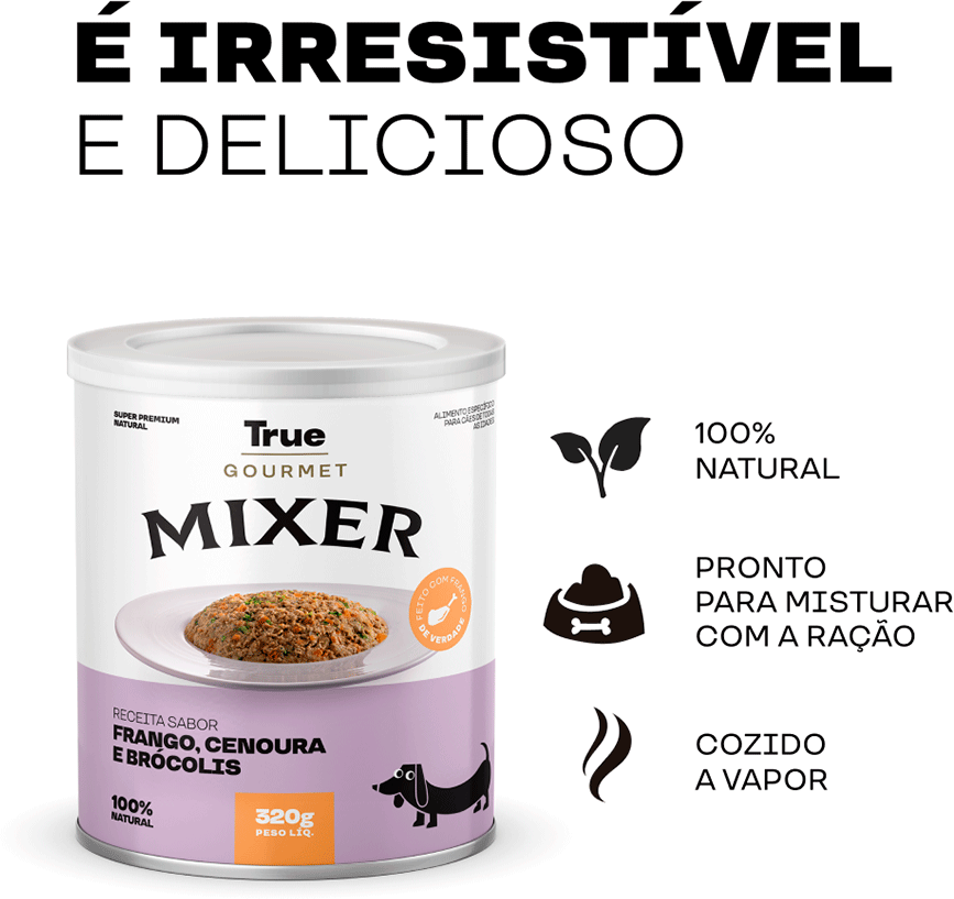 Ração Úmida True Mixer Frango, Cenoura e Brócolis para Cães - 320 g