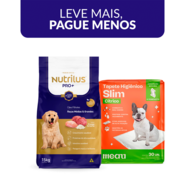Kit Ração Seca Nutrilus + Tapete Higiênico Slim Meau Cheirinho Cítrico - KIT