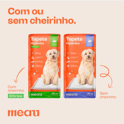 Tapete Higiênico Meau Cheirinho Cítrico para Cães