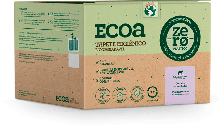 Tapete Higiênico Biodegradável Ecoa para Cães - 20 Unidades