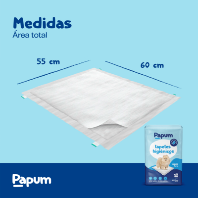 Tapete Higiênico Papum 60x55cm para Cães de Pequeno Porte