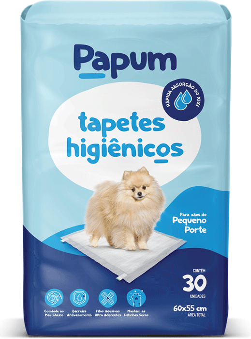 Tapete Higiênico Papum 60x55cm para Cães de Pequeno Porte - 30 Unidades