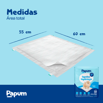 Tapete Higiênico Papum 60x55cm para Cães de Pequeno Porte