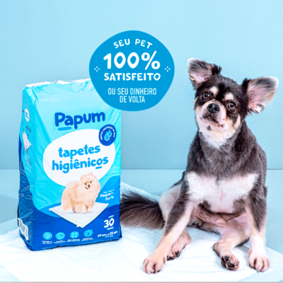 Tapete Higiênico Papum 60x55cm para Cães de Pequeno Porte