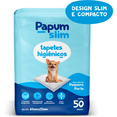Tapete Higiênico Papum Econômico Slim 60x55cm para Cães de Porte Pequeno