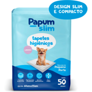Tapete Higiênico Papum Econômico Slim Lavanda 60x55cm para Cães de Porte Pequeno - 50 Unidades
