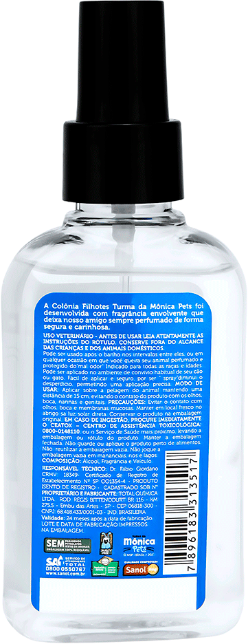 Colônia Turma da Mônica Pets para Filhotes - 120 mL