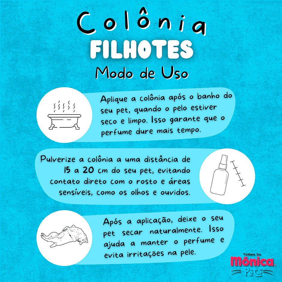 Colônia Turma da Mônica Pets para Filhotes - 120 mL