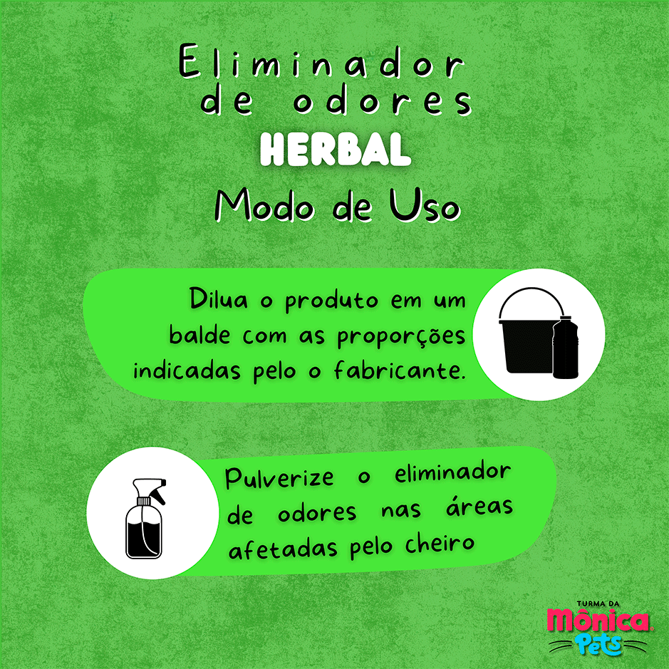 Eliminador de Odores Turma da Mônica Pets Herbal para Ambientes - 2 Litros