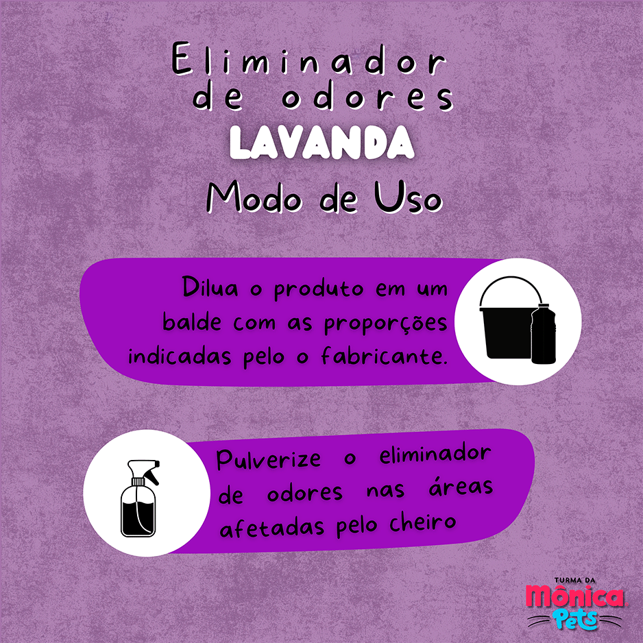 Eliminador de Odores Turma da Mônica Pets Lavanda para Ambientes - 2 Litros