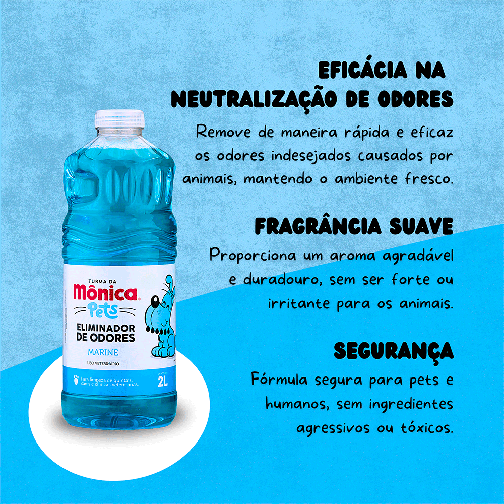 Eliminador de Odores Turma da Mônica Pets Marine para Ambientes - 2 Litros