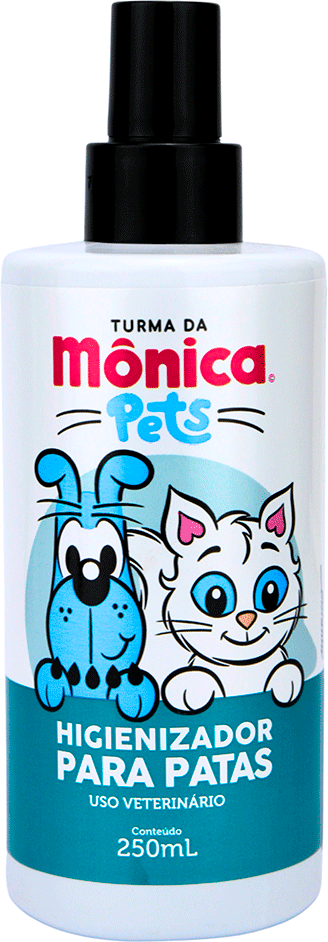 Higienizador Turma da Mônica Pets Patas para Cães e Gatos - 250 mL