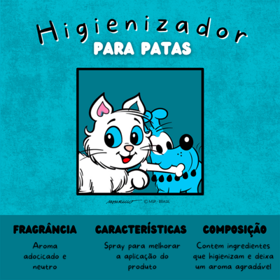 Higienizador Turma da Mônica Pets Patas para Cães e Gatos