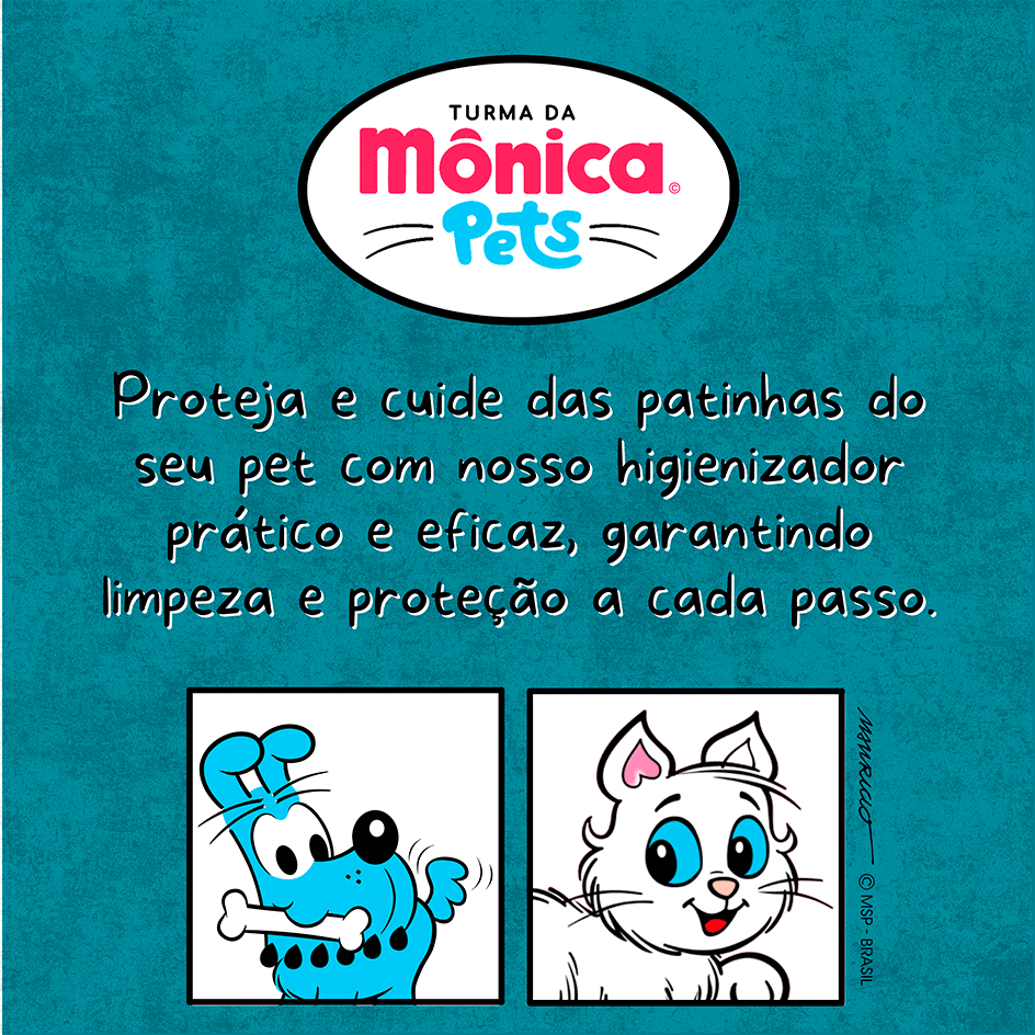 Higienizador Turma da Mônica Pets Patas para Cães e Gatos - 250 mL