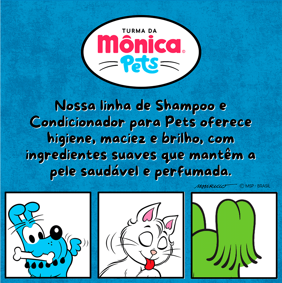 Shampoo Turma da Mônica Pets Neutro para Cães e Gatos - 500 mL