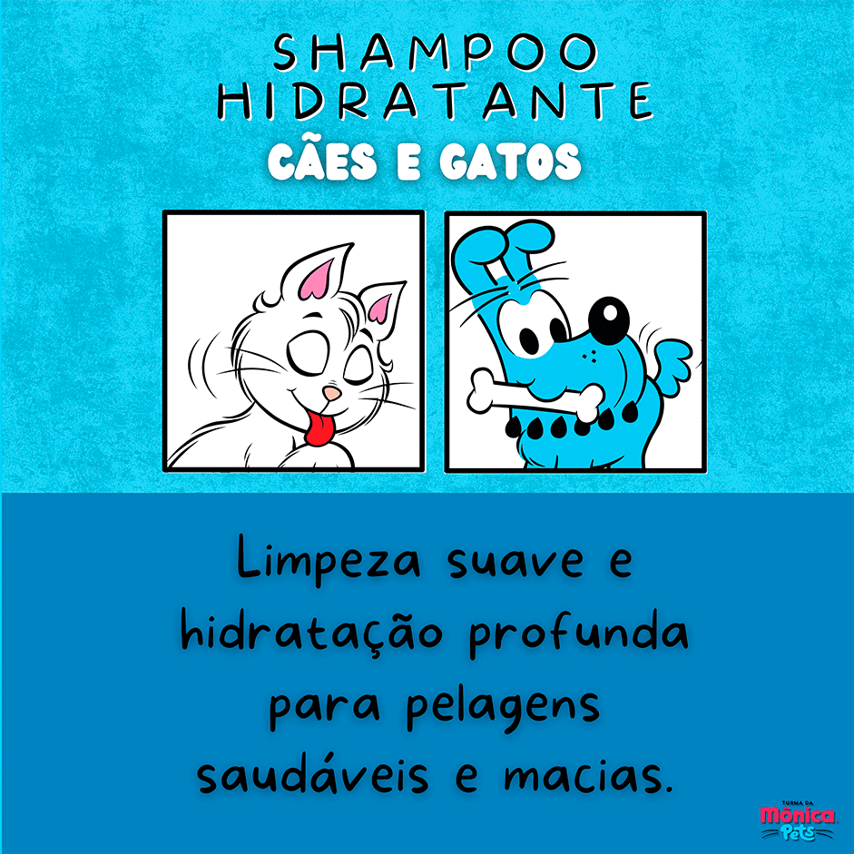 Shampoo Turma da Mônica Pets Neutro para Cães e Gatos - 500 mL