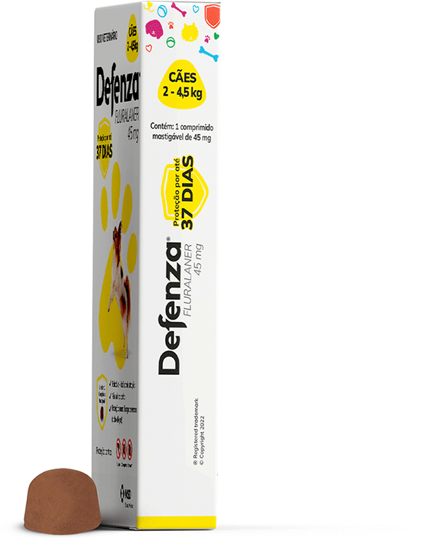 Antiparasitário Defenza 45 mg para Cães de 2 a 4,5Kg - 1 Comprimido