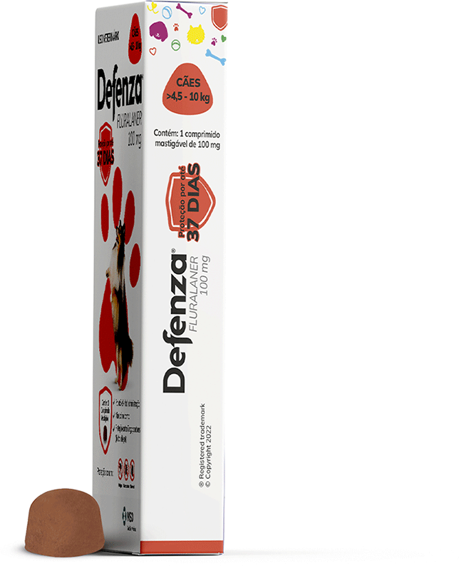 Antiparasitário Defenza 100 mg para Cães de 4,5 a 10Kg - 1 Comprimido
