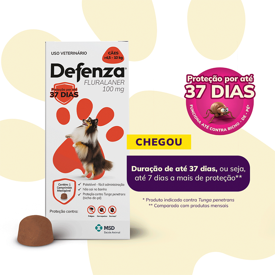 Antiparasitário Defenza 100 mg para Cães de 4,5 a 10Kg - 1 Comprimido
