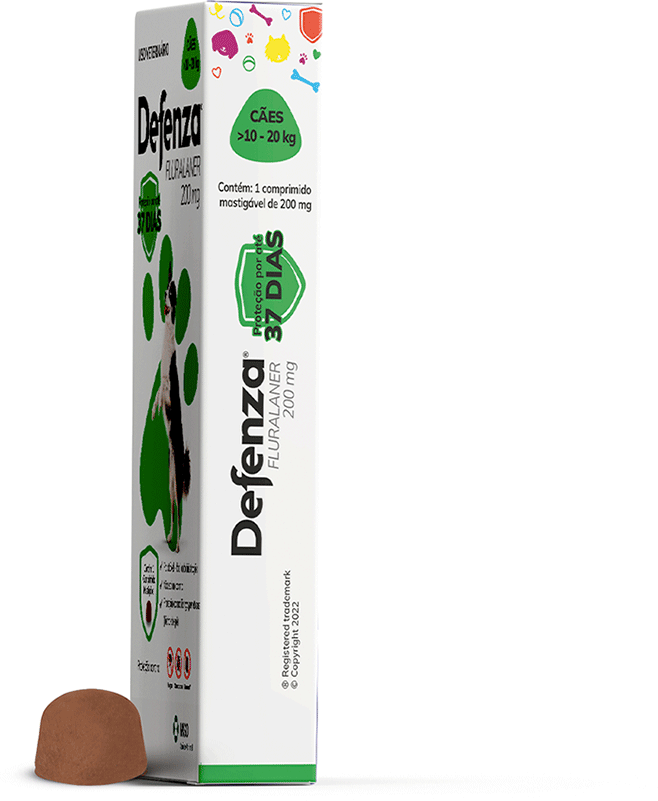 Antiparasitário Defenza 200 mg para Cães de 10 a 20Kg - 1 Comprimido