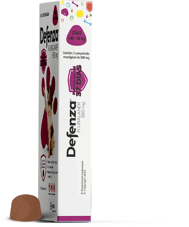 Antiparasitário Defenza 560 mg para Cães de 40 a 56Kg - 1 Comprimido