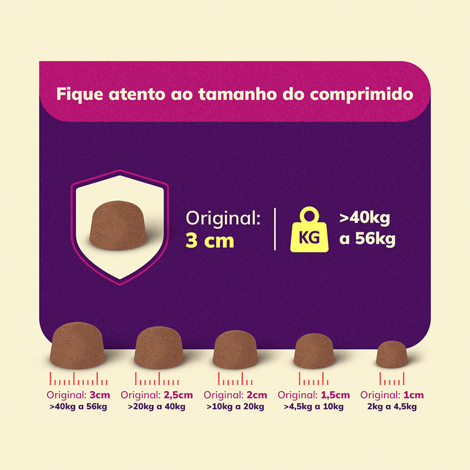 Antiparasitário Defenza 560 mg para Cães de 40 a 56Kg - 1 Comprimido