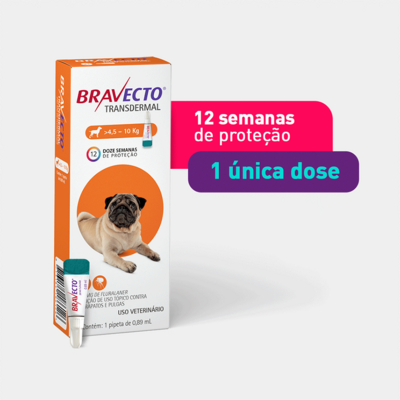 Antipulgas e Carrapatos MSD Bravecto Transdermal para Cães de 4,5 a 10 Kg