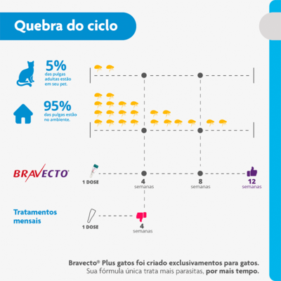 Antipulgas MSD Bravecto Transdermal Plus para Gatos de 2,8 a 6,25 Kg