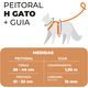 Conjunto Peitoral H e Guia Toh Alga para Gatos