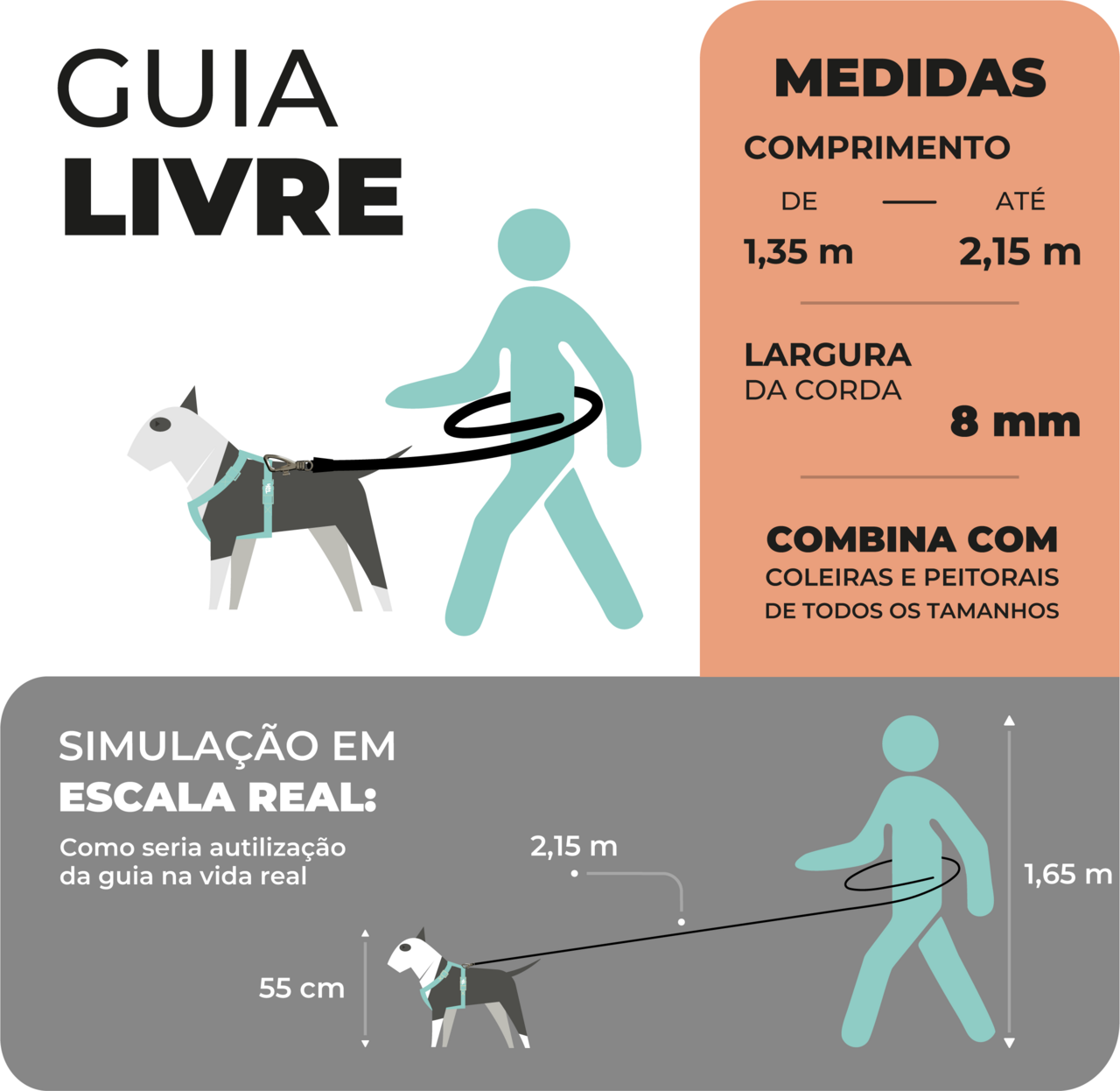 Guia Livre Toh Bordo para Cães - Tam. Único
