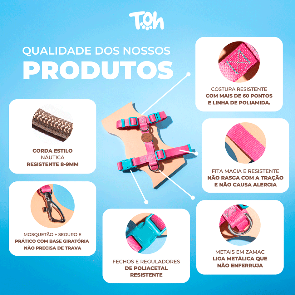 Guia Livre Toh Bordo para Cães - Tam. Único