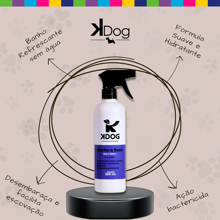 Banho a Seco K-Dog Azul - 500 mL