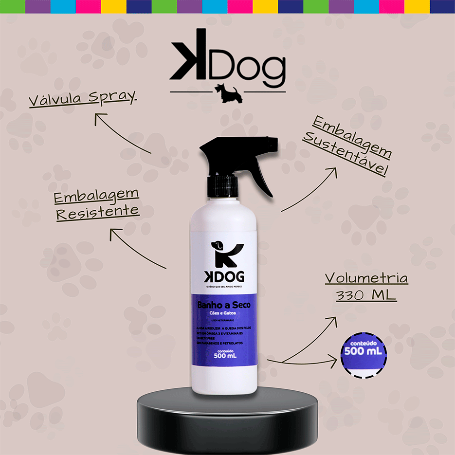 Banho a Seco K-Dog Azul - 500 mL