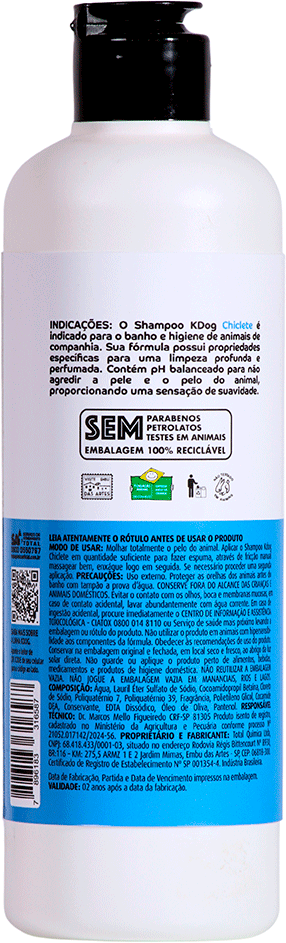 Shampoo Chiclete K-Dog Azul - 500 mL