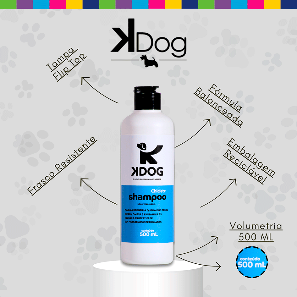 Shampoo Chiclete K-Dog Azul - 500 mL