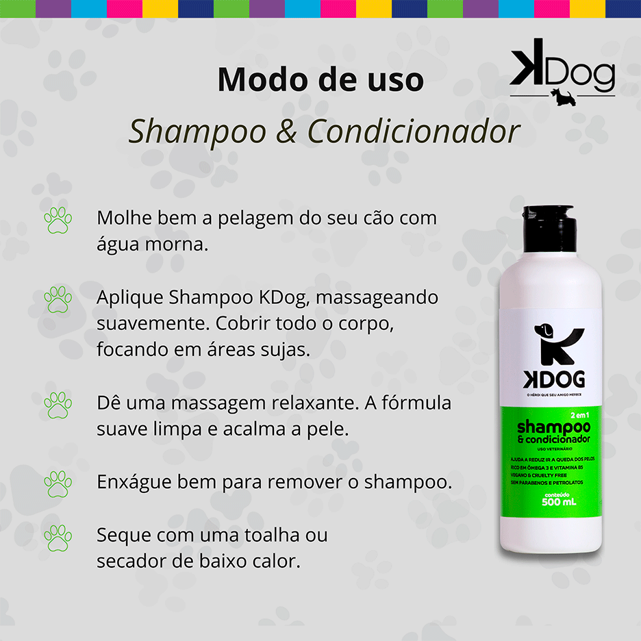 Shampoo e Condicionador K-Dog Verde - 500 mL