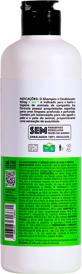 Shampoo e Condicionador K-Dog Verde - 500 mL