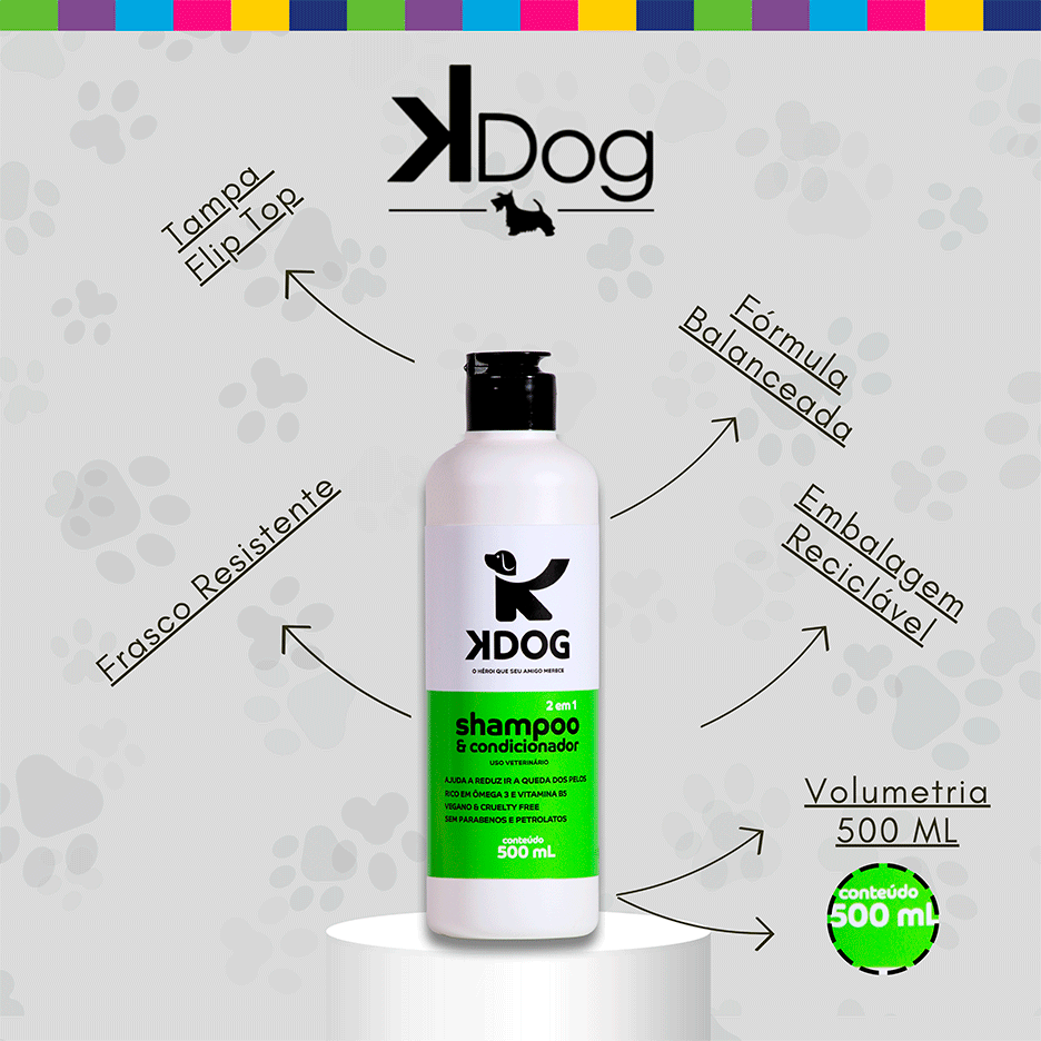 Shampoo e Condicionador K-Dog Verde - 500 mL