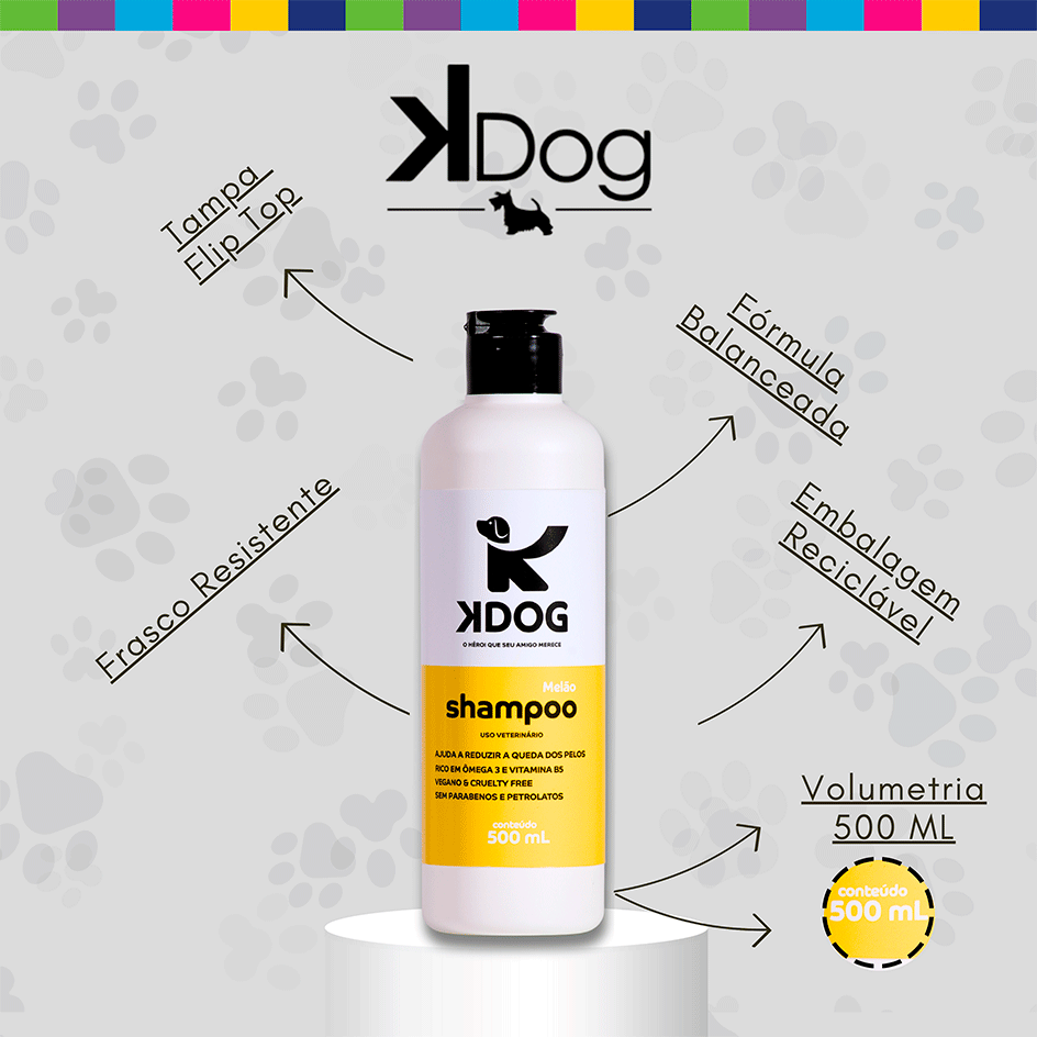 Shampoo Melão K-Dog Amarela - 500 mL