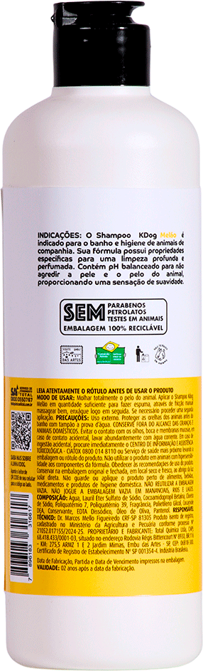 Shampoo Melão K-Dog Amarela - 500 mL