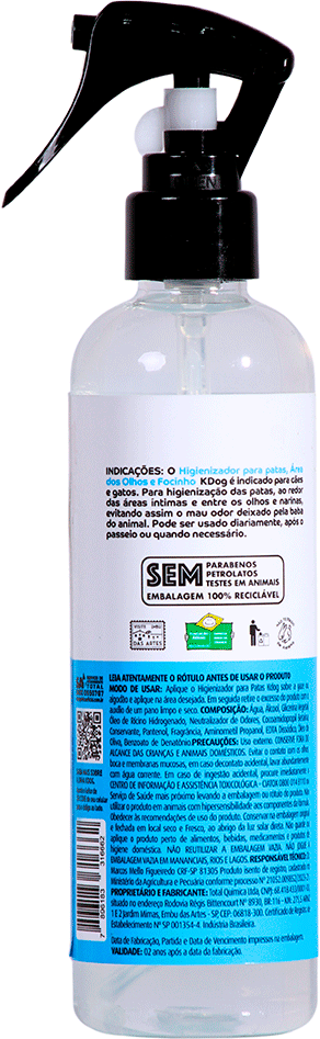 Higienizador de Patas, Áreas dos Olhos e Focinhos K-Dog Azul - 240 mL