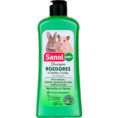 Shampoo Sanol Vet + Verde para Roedores, Coelhos/Furões