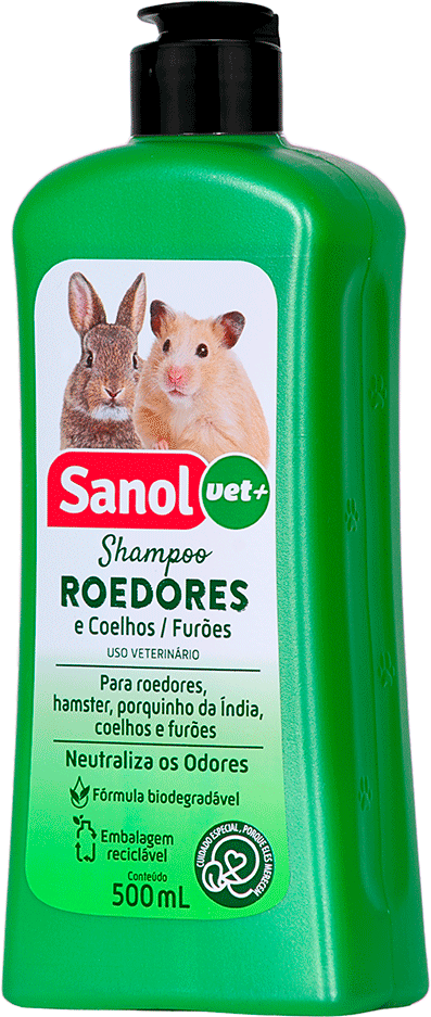 Shampoo Sanol Vet + Verde para Roedores, Coelhos/Furões - 500 mL