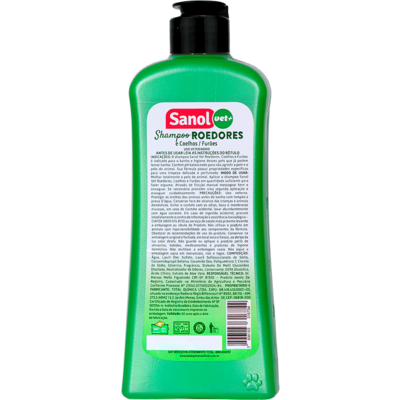 Shampoo Sanol Vet + Verde para Roedores, Coelhos/Furões