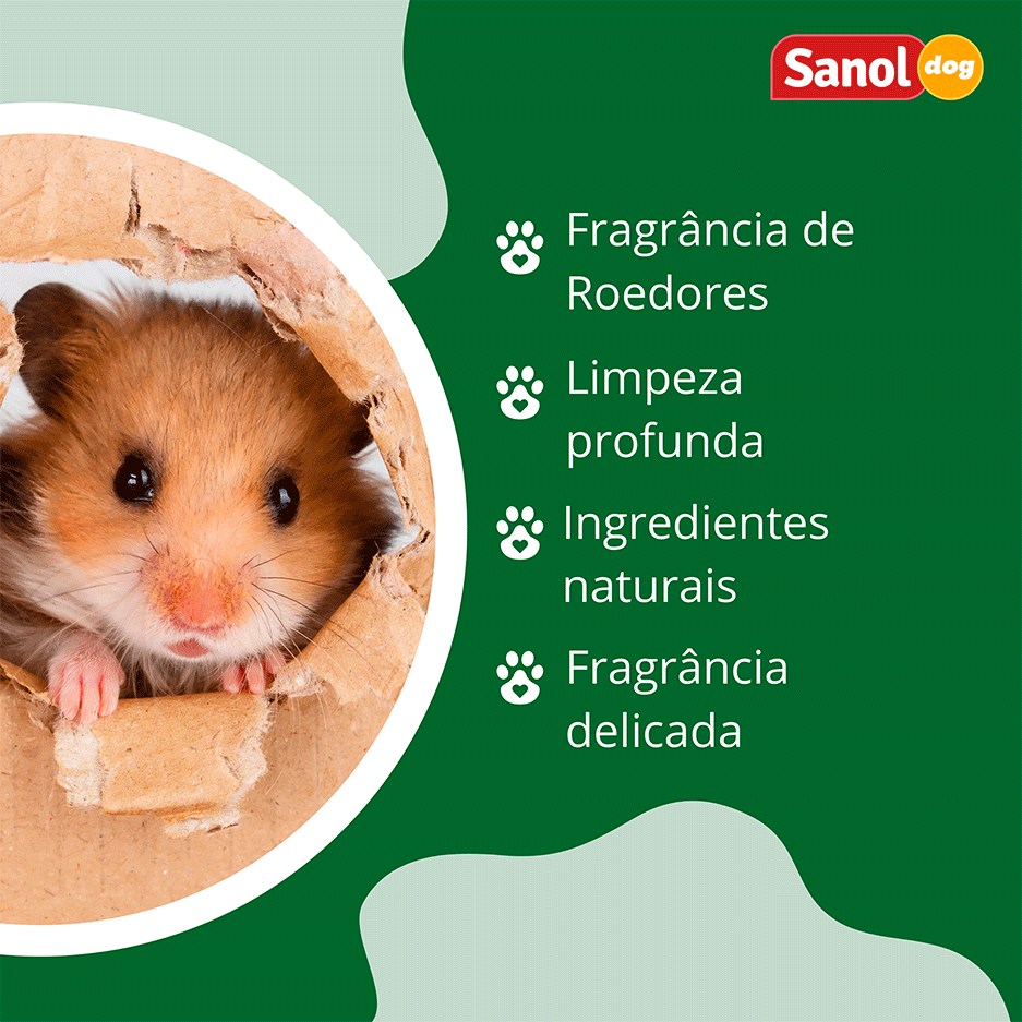 Shampoo Sanol Vet + Verde para Roedores, Coelhos/Furões - 500 mL