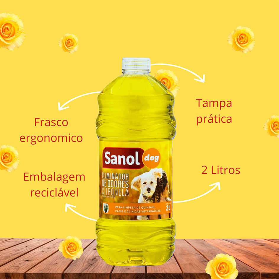 Eliminador de odores Sanol Dog Citronela para Ambientes - 2 Litros
