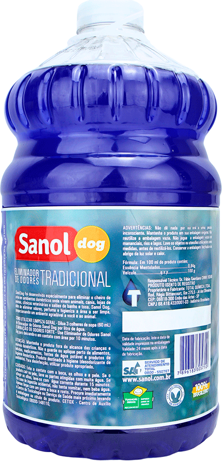 Eliminador de Odores Sanol Dog Tradicional para Ambientes - 5 Litros